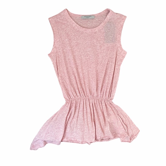 ALLSAINTS Pink Marl Waisty Feminine Romany Sleeveless Top Size XS New - Picture 14 of 15